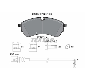 Sada brzdových destiček, kotoučová brzda TEXTAR 2214703