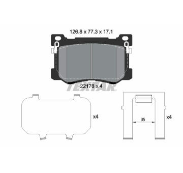 Sada brzdových destiček, kotoučová brzda TEXTAR 2217601
