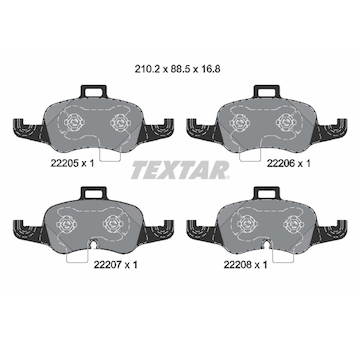 Sada brzdových destiček, kotoučová brzda TEXTAR 2220501