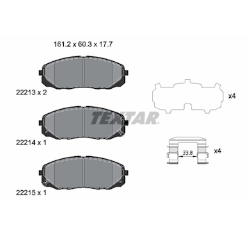 Sada brzdových destiček, kotoučová brzda TEXTAR 2221301