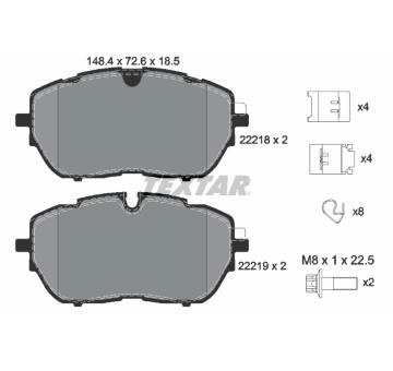 Sada brzdových destiček, kotoučová brzda TEXTAR 2221801