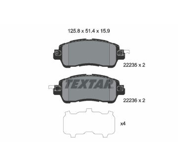 Sada brzdových platničiek kotúčovej brzdy TEXTAR 2223501