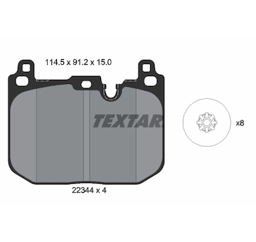 Sada brzdových destiček, kotoučová brzda TEXTAR 2234401