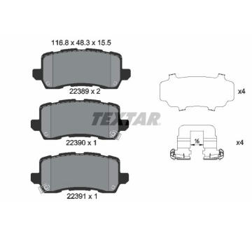 Sada brzdových destiček, kotoučová brzda TEXTAR 2238901