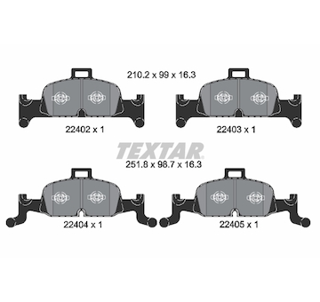 Sada brzdových destiček, kotoučová brzda TEXTAR 2240201
