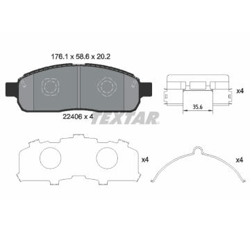Sada brzdových destiček, kotoučová brzda TEXTAR 2240601