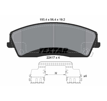 Sada brzdových destiček, kotoučová brzda Textar 2241701