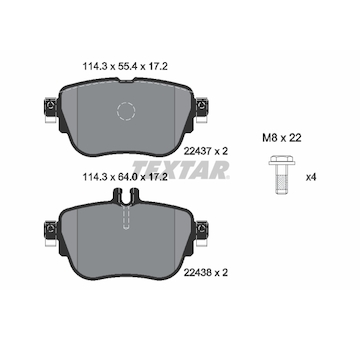 Sada brzdových destiček, kotoučová brzda TEXTAR 2243701