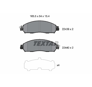 Sada brzdových destiček, kotoučová brzda TEXTAR 2243903