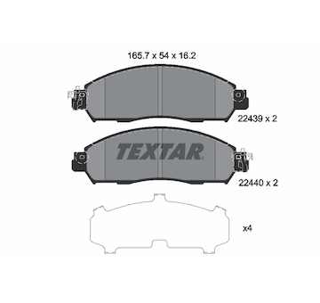 Sada brzdových destiček, kotoučová brzda TEXTAR 2243901