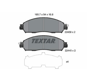 Sada brzdových destiček, kotoučová brzda TEXTAR 2243901