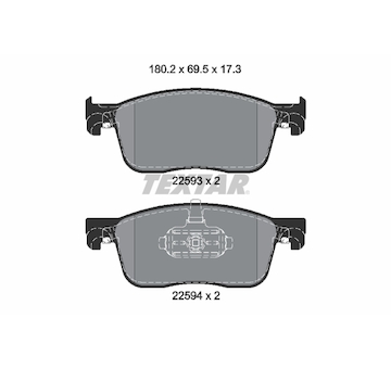 Sada brzdových destiček, kotoučová brzda TEXTAR 2259301
