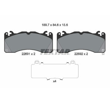Sada brzdových destiček, kotoučová brzda TEXTAR 2269101