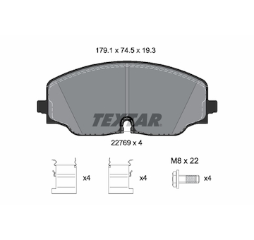 Sada brzdových destiček, kotoučová brzda TEXTAR 2276901