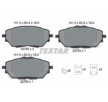 Sada brzdových destiček, kotoučová brzda TEXTAR 2278201