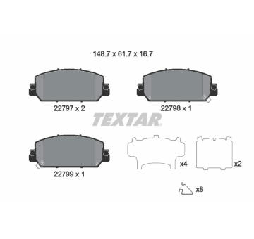Sada brzdových destiček, kotoučová brzda TEXTAR 2279701