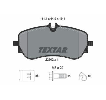 Sada brzdových destiček, kotoučová brzda TEXTAR 2280201