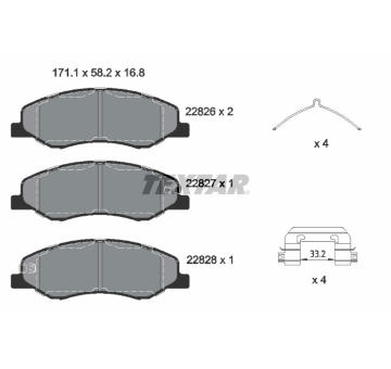 Sada brzdových destiček, kotoučová brzda TEXTAR 2282601