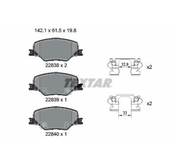 Sada brzdových destiček, kotoučová brzda TEXTAR 2283801