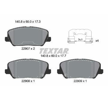 Sada brzdových destiček, kotoučová brzda TEXTAR 2290701