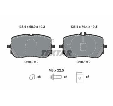 Sada brzdových destiček, kotoučová brzda TEXTAR 2294201