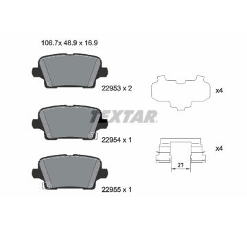 Sada brzdových destiček, kotoučová brzda TEXTAR 2295301