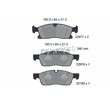 Sada brzdových platničiek kotúčovej brzdy TEXTAR 2297701
