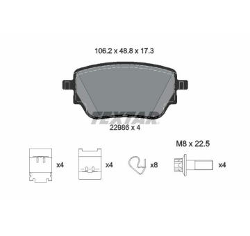 Sada brzdových destiček, kotoučová brzda TEXTAR 2298601