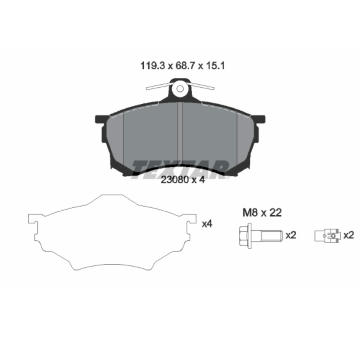 Sada brzdových destiček, kotoučová brzda TEXTAR 2308001