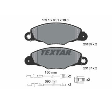 Sada brzdových destiček, kotoučová brzda TEXTAR 2313503