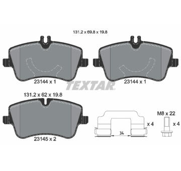 Sada brzdových destiček, kotoučová brzda TEXTAR 2314482