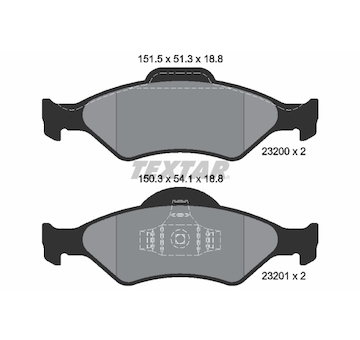 Sada brzdových destiček, kotoučová brzda TEXTAR 2320001