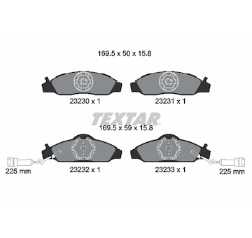 Sada brzdových destiček, kotoučová brzda TEXTAR 2323001