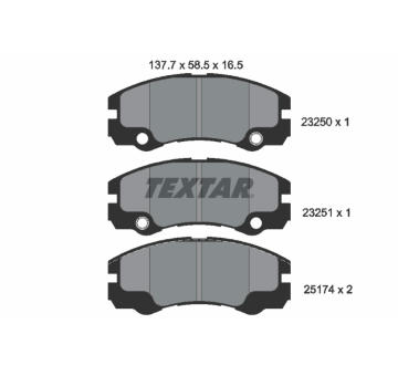 Sada brzdových destiček, kotoučová brzda TEXTAR 2325001