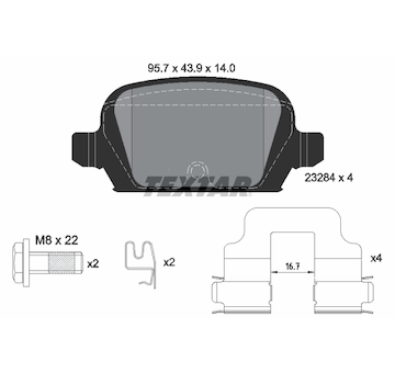 Sada brzdových destiček, kotoučová brzda TEXTAR 2328404