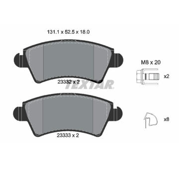 Sada brzdových destiček, kotoučová brzda TEXTAR 2333201