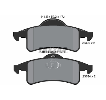 Sada brzdových destiček, kotoučová brzda TEXTAR 2333901