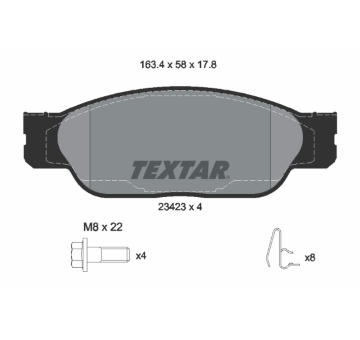 Sada brzdových destiček, kotoučová brzda TEXTAR 2342301