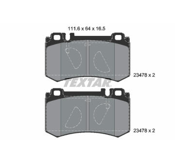 Sada brzdových destiček, kotoučová brzda TEXTAR 2347801