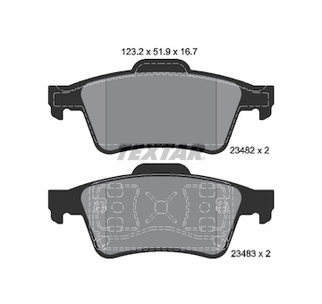 Sada brzdových destiček, kotoučová brzda TEXTAR 2348202