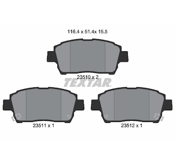 Sada brzdových destiček, kotoučová brzda TEXTAR 2351002