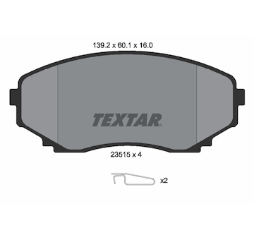 Sada brzdových destiček, kotoučová brzda TEXTAR 2351501