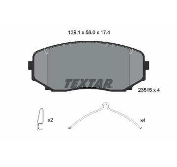 Sada brzdových platničiek kotúčovej brzdy TEXTAR 2351503