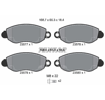 Sada brzdových destiček, kotoučová brzda TEXTAR 2357701
