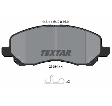 Sada brzdových destiček, kotoučová brzda TEXTAR 2358401