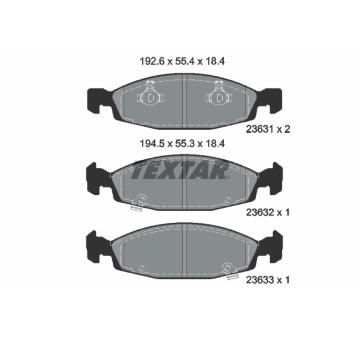 Sada brzdových destiček, kotoučová brzda TEXTAR 2363101