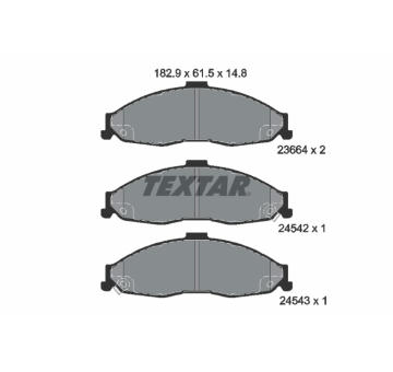 Sada brzdových destiček, kotoučová brzda TEXTAR 2366401