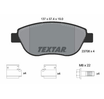 Sada brzdových destiček, kotoučová brzda TEXTAR 2370803