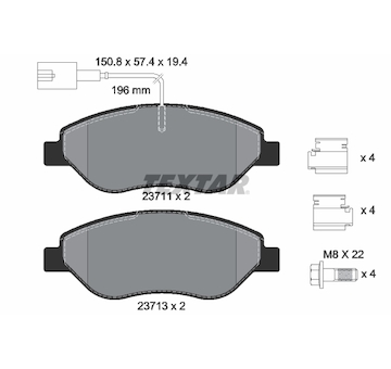 Sada brzdových destiček, kotoučová brzda TEXTAR 2371104