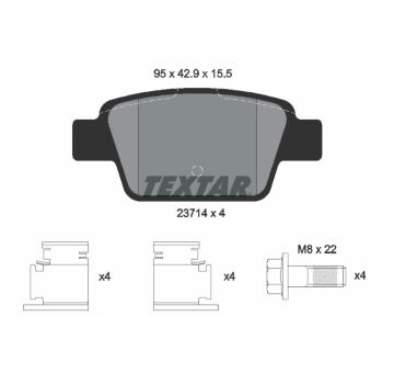 Sada brzdových destiček, kotoučová brzda TEXTAR 2371481